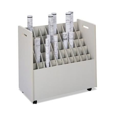 Safco Safco, LAMINATE MOBILE ROLL FILES, 50 COMPARTMENTS, 30.25W X 15.75D X 29.25H, PUTTY 3083